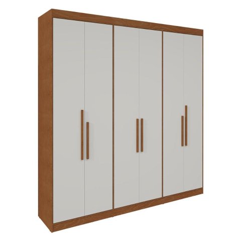 Guarda-roupa Casal 6 Portas 2 Gavetas 206cm Multimóveis Cr35456 Carvalho Vermontt/off White