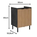 Ver imagem 3 de Armário Balcão de Cozinha 60cm 2 Portas S/tampo New York Móvel na Caixa