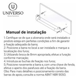 Barra / Alça de Apoio 40cm para Idosos ou Deficientes - 11