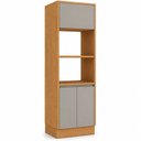 Ver imagem 3 de Paneleiro Duplo Torre Quente 100% MDF para Forno e Micro-Ondas 2 Nichos Áurea Cinamomo/Fendi