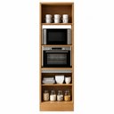 Ver imagem 5 de Paneleiro Duplo Torre Quente 100% MDF para Forno e Micro-Ondas 2 Nichos Áurea Cinamomo/Fendi