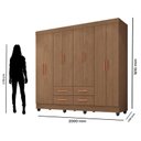 Ver imagem 5 de Guarda Roupa Casal Porto 8 Portas Carvalho Oak - Móveis Leão