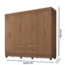 Ver imagem 3 de Guarda Roupa Casal Porto 8 Portas Carvalho Oak - Móveis Leão