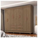 Ver imagem 4 de Guarda Roupa Casal Porto 8 Portas Carvalho Oak - Móveis Leão