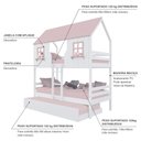 Ver imagem 3 de Treliche Casinha Encantada Madeira Maciça Branco/ Rosa Megamobilia