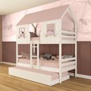 Ver imagem 1 de Treliche Casinha Encantada Madeira Maciça Branco/ Rosa Megamobilia