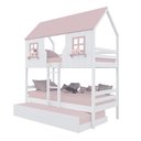 Ver imagem 2 de Treliche Casinha Encantada Madeira Maciça Branco/ Rosa Megamobilia