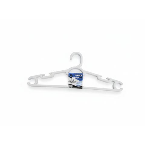Kit 3 Cabides Napoli Branco Reforçado Antideslizante c/ Gancho Luxo