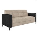 Ver imagem 3 de Sofá Living Decorativo Houston 2 Lugares 160cm Pés em Metal Linho/ PU Bege Escuro/ Preto G33 - Gran