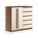 Ver imagem 3 de Kit Guarda Roupa 6 Portas e Cômoda Cotia Jatoba Areia