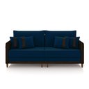 Ver imagem 2 de Sofá Montecarlo 2 Lugares 212cm Veludo/pu Azul/marrom