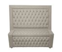 Ver imagem 1 de Kit Cabeceira de Cama Box e Calçadeira Baú Retro Capitonê Botão Encapados Casal 140 Cm Suede Prata D