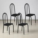 Ver imagem 4 de Kit 4 Cadeiras Ubatuba Corino Tempest Preto Tubo Martelado
