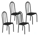 Ver imagem 1 de Kit 4 Cadeiras Ubatuba Corino Tempest Preto Tubo Martelado