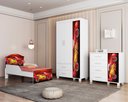 Ver imagem 1 de Quarto Infantil Completo Adesivado Cama-comoda-guarda Roupas:carro Vermelho 75