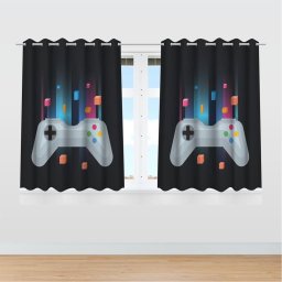 Cortina Gamer Jogos Infantil 2,60x1,50m Mod 02 - Tecido - 2