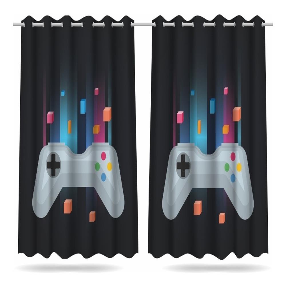 Cortina Gamer Jogos Infantil 2,60x1,50m Mod 02 - Tecido