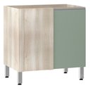 Ver imagem 1 de Balcão Sem Tampo De Canto Reto Luciane 80cm Lis Legno Crem e Verde Jade