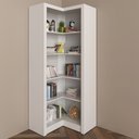 Ver imagem 2 de Armário Estante de Canto Alto para Escritório Home Office Me4132 Mdp Branco - Gran Belo