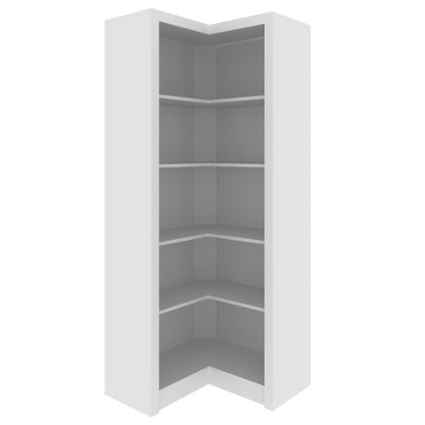 Armário Estante de Canto Alto para Escritório Home Office Me4132 Mdp Branco - Gran Belo
