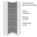 Ver imagem 4 de Armário Estante de Canto Alto para Escritório Home Office Me4132 Mdp Branco - Gran Belo