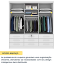 Ver imagem 3 de Guarda Roupa Chicago 3 Portas 9 Gavetas - Móveis Tcil