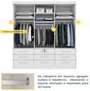 Ver imagem 4 de Guarda Roupa Chicago 3 Portas 9 Gavetas - Móveis Tcil