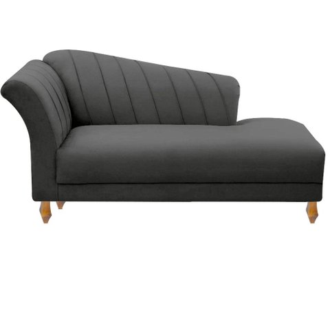 Divã Recamier Sofá Helena 180 cm – Tecido Suede:Suede Cinza