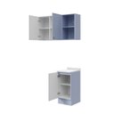 Ver imagem 7 de Lavanderia Planejada 3 Peças 1 Aéreo 1 Balcão com Tampo 1 Nicho 40cm Marselha CabeCasa MadeiraOriginals Azul/Sereno