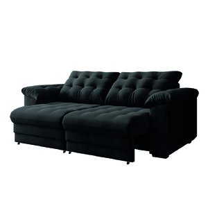 Sofá Retrátil e Reclinável Bipartido 3 Lugares 2,30m Suede Veludo Coliseu Selmer
