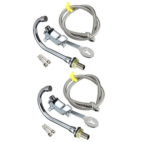 Torneira Valvula Acionamento Com Pedal Kit 2 Uni Clinica Hospital Banheiro Laboratorio Piscina Casa 