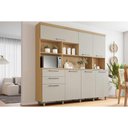 Ver imagem 1 de Cozinha Compacta Nobreza C/ 7 Portas e 2 Gavetas 210cm Carvalho/cinza - Nesher