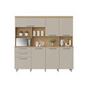 Ver imagem 5 de Cozinha Compacta Nobreza C/ 7 Portas e 2 Gavetas 210cm Carvalho/cinza - Nesher