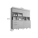 Ver imagem 3 de Cozinha Compacta Nobreza C/ 7 Portas e 2 Gavetas 210cm Carvalho/cinza - Nesher