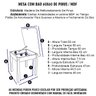 Kit Mesa Bau Organizadora 2 Cadeiras Infantis de Madeira Resistente Escolar Desenhar Brincar Estudar - 2