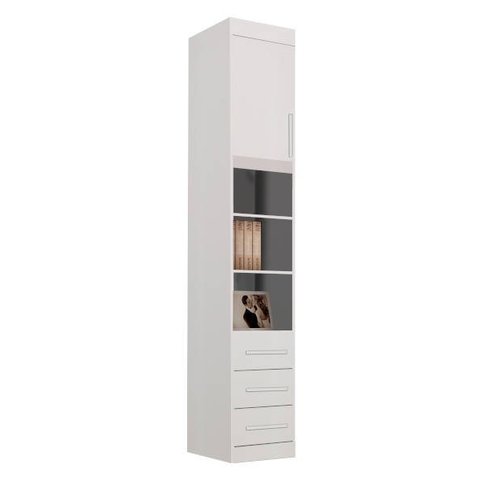 Modulado Mesa Cabeceira 3 gavetas MDF 35cm - Creative-Branco - Bianchi Móveis