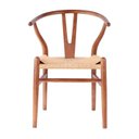 Ver imagem 4 de Kit com 6 Cadeiras para Sala de Jantar Madeira Maciça Wishbone Marrom/Castanho