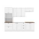 Ver imagem 3 de Cozinha Compacta 5 Peças 100% MDF com Torre Quente 2 Fornos e Tampo para Cooktop Americana Branco/Nature