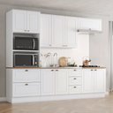 Ver imagem 1 de Cozinha Compacta 5 Peças 100% MDF com Torre Quente 2 Fornos e Tampo para Cooktop Americana Branco/Nature