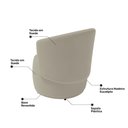 Ver imagem 4 de Poltrona Decorativa Aisha Orgânica Suede Bege