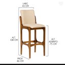 Ver imagem 4 de Kit 3 Banquetas Alta com Encosto Lisboa Madeira Imbuia Linho Bege M58 Rmi