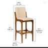 Kit 3 Banquetas Alta com Encosto Lisboa Madeira Imbuia Linho Bege M58 Rmi - 4