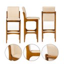 Ver imagem 2 de Kit 3 Banquetas Alta com Encosto Lisboa Madeira Imbuia Linho Bege M58 Rmi