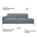 Ver imagem 3 de Sofá Molino 3 Lugares 210cm C/mesa Auxiliar Esquerdo Pés Ouro.f Bouclé Azul Claro - Nexta Casa