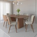 Ver imagem 1 de Conjunto de Jantar Mesa Lintz Canella 6 Cadeiras Dakota - Caramelo
