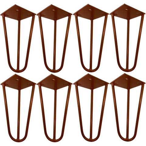 Kit 08 Pés de Ferro Aço Hairpin Legs 15 cm Bronze A01 Sofá Móveis Mesa - Inoviza