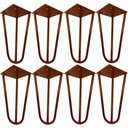 Ver imagem 1 de Kit 08 Pés de Ferro Aço Hairpin Legs 15 cm Bronze A01 Sofá Móveis Mesa - Inoviza