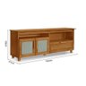Conjunto Sala de Estar Buffet Aparador Premium Classic e Rack para Tv Madeira Maciça - Imbuia - 6