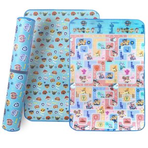 Tapete de Atividades Infantil Dobrável Tapetão Rolo 1,20x1,80m Dupla Face Meninos Estampa Patrulha C