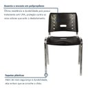 Ver imagem 6 de Kit 2 Cadeiras Escritório Fixa Empilhável Hotel Auditório Elo Preto